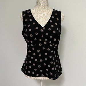 Vintage 90's Covington Black Top with Flower Details